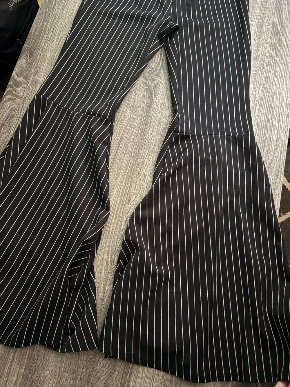 Avenue Black and White Pinstripe Pants - Picture 2 of 7
